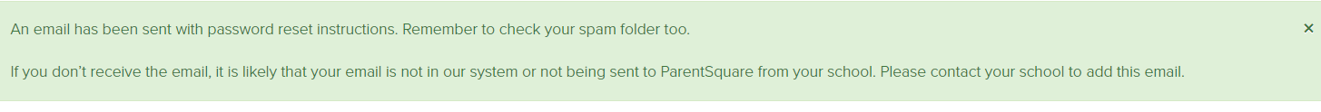 Email sent notification